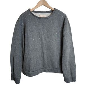Philosophy Sweatshirt Women's Medium Rhinestone Long Sleeve Pullover Grey‎
